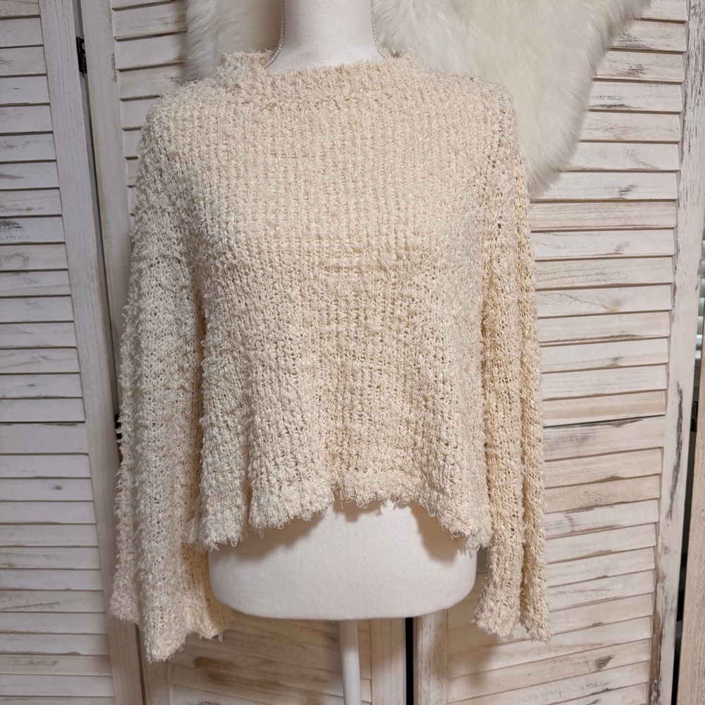 Zara Cream Textured Women's Sweater